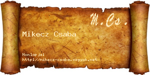 Mikecz Csaba névjegykártya