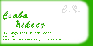 csaba mikecz business card